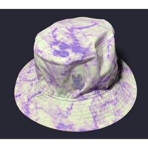 Psycho Bunny Mens Purple Tie Dye Bucket Hat One Size Streetwear Logo Sun Hat